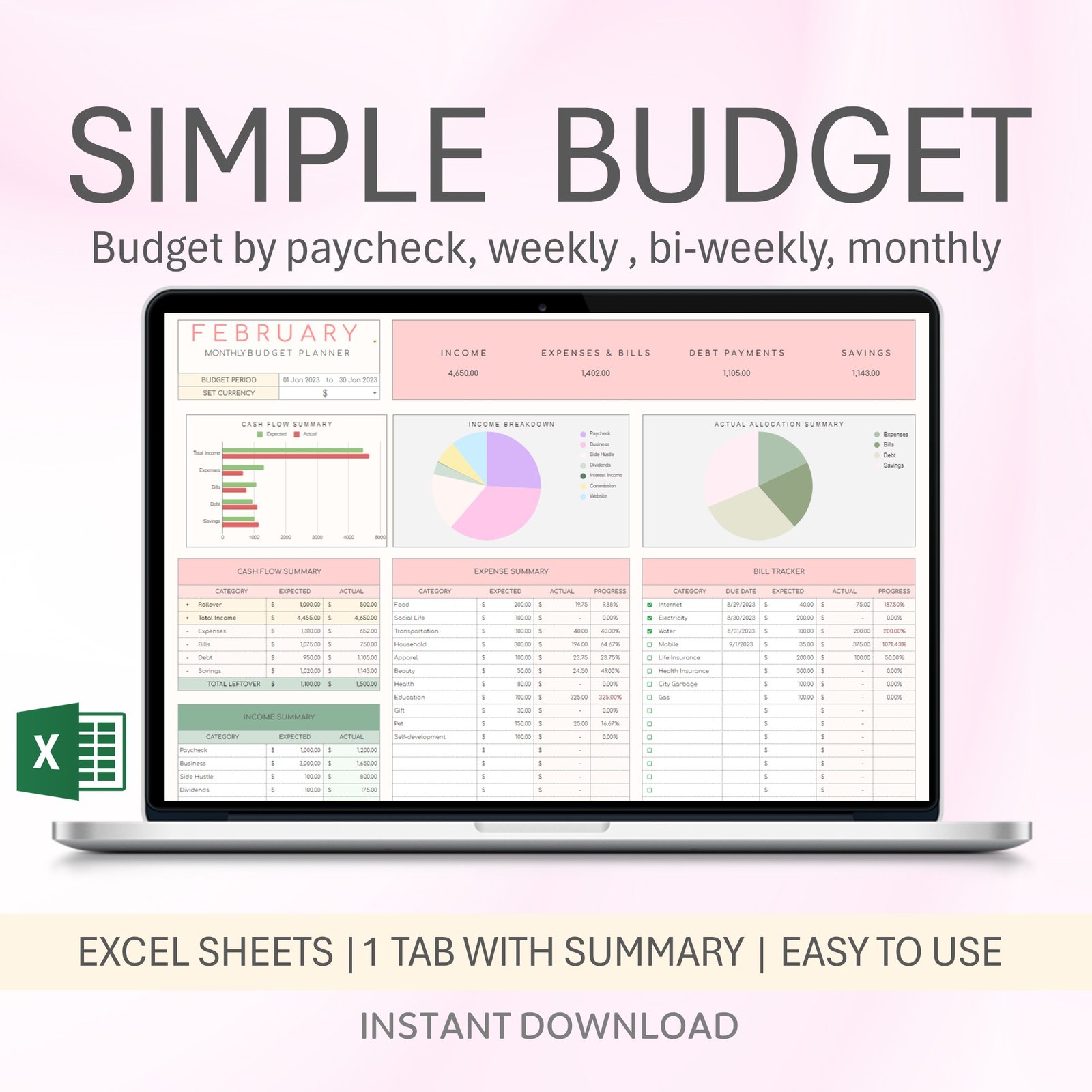 Budget Planner (Excel) - Notion Templates